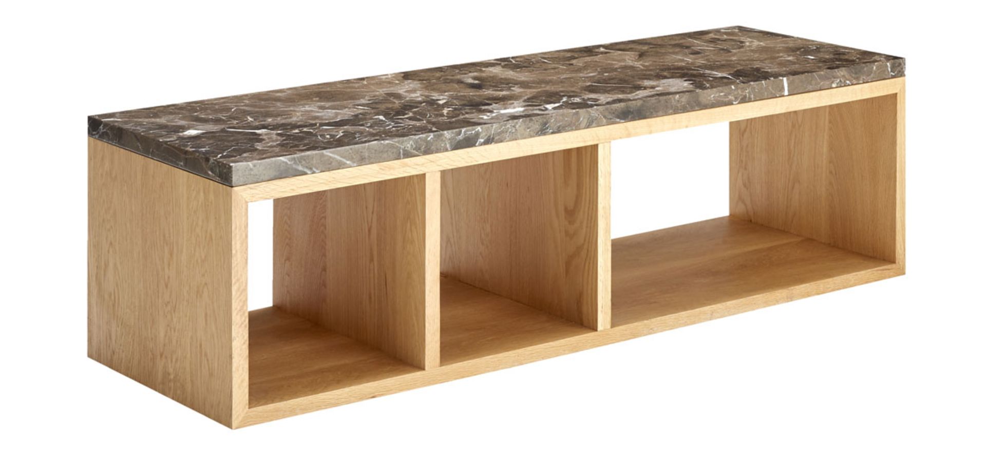 Bleu Nature Eyota Coffee Table F308 Natural oak veneer with Marble Brown Honed top 131 x 42.5 x 38