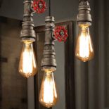 Lofty Cast Iron Industrial Iron Pipe Pendant A 3 Light Cast Iron Light Feature Constructed From Cast