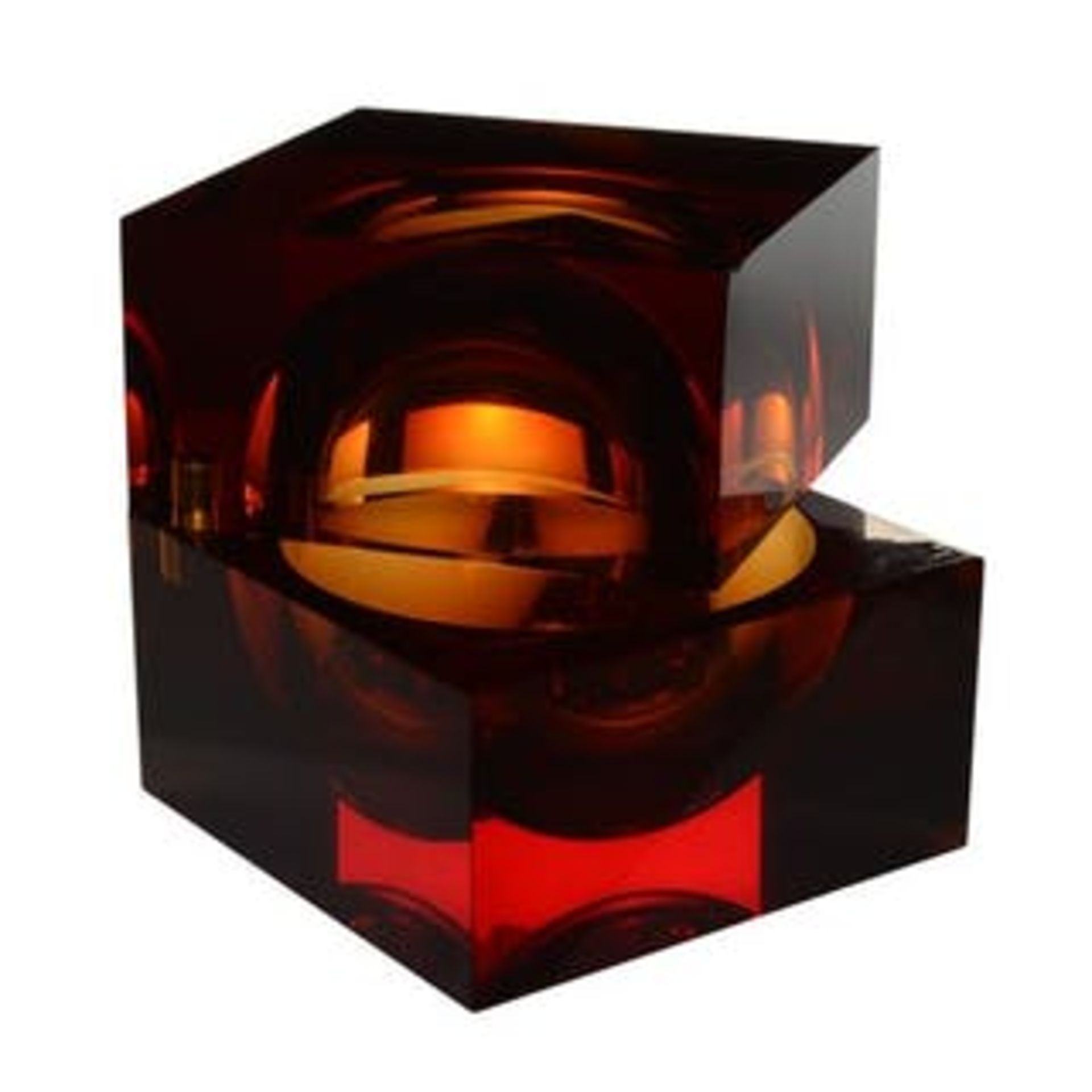 Adventurer Cube With Sphere Medium 30x30x30cm Amber 30 x 30 x 30cm RRP £1910 ( Location A7 -733)