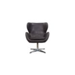 Simba Armchair Metal Base & Sioux Black Leather The Simba chair is inspired by 1970's design, with a