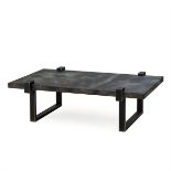 Andrew Martin Garland Coffee Table Rectangle Charcoal Coffee Table featuring a Faux Vellum top and