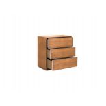 Stratford Chest 3 Drawers-Honey Oak & Brushed Steel 80x45x82 5cm RRP £2290 ( Location A7 -410)