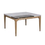Bleu Nature F310 Stonepiet Dining Table Natural Dark Oak White & Brown Marble Honed 131 x 131 x 77
