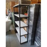 HORIZON BOOKCASE white honed marble and matt black 100 x 45cm