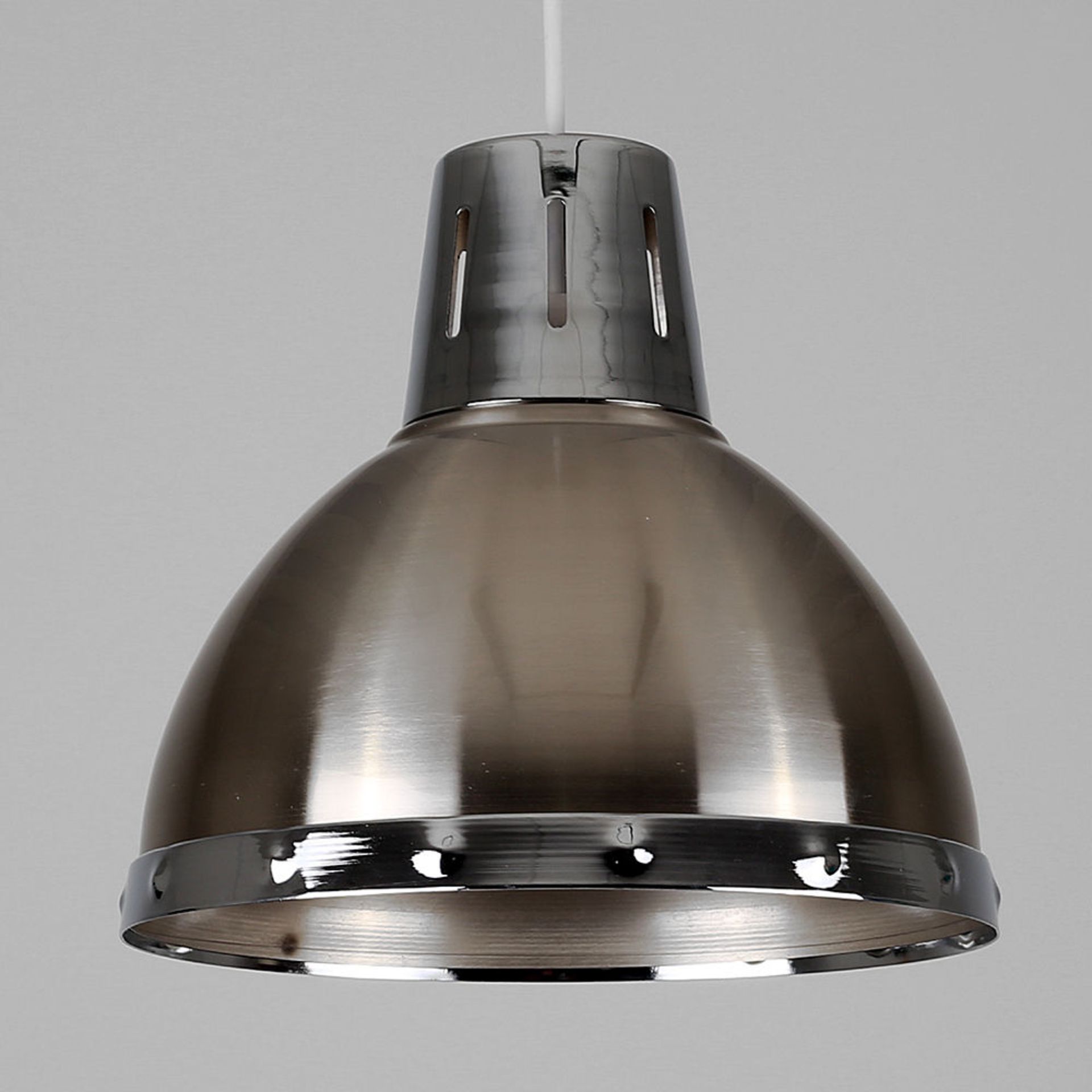 Contemporary Brushed Chrome Retro Pendant Light Shade A Modern Industrial Style Ceiling Pendant