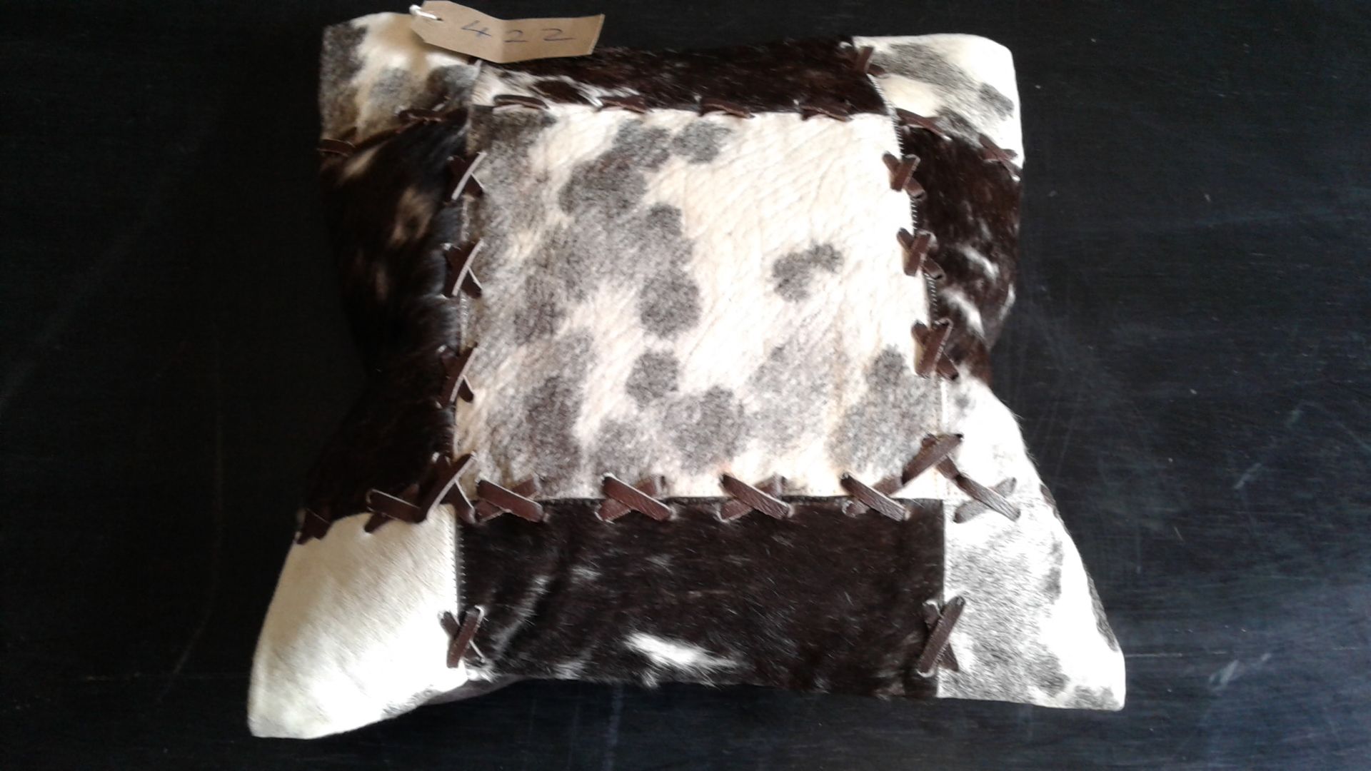 Cowhide Leather Cushion 100% Natural Hide Handmade Cover (Style PR422 x1) 35cm RRP £120