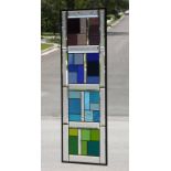 Colourful Life HUGE-Bevelled Stained Glass Window Panel Bevelled Border Black Zinc Frame Black