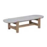 Bleu Nature Stoneleaf Coffee Table Low F303 Natural oak Marble White Honed top 130 x 45 x 30 cm
