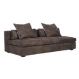 Bleu Nature Cochise Sectional Sofa 3 Seater F317 Pawnee Tobacco & Sioux Black Leather 202 x 99 x