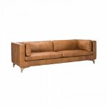 Dwell 3 Seater Leather Sofa Napinha Camel and Weathered Oak The Dwell sofa offers generous