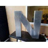 Letter N Aero Handcrafted In A Slightly Distressed Aluminium Finish ( Location A7 -74)
