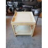 Alexis End Table Neutral With Gilt Lined With Lift Out Square Tray And Undertier 67 x 61cm MSRP £