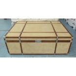 Drake Travel Chest Coffee Table Large Banded And Metal Bound With Opposing End Drawers 132 X 96.1