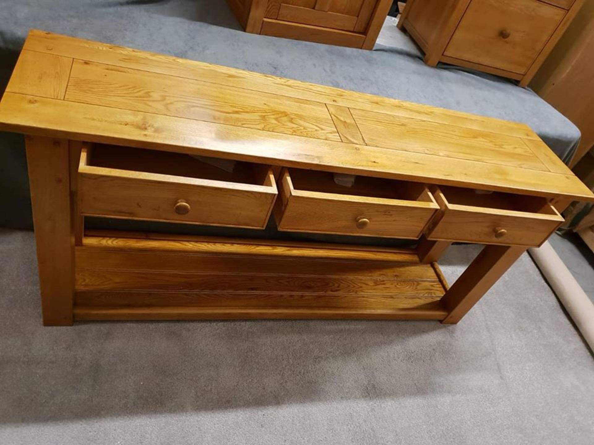 Wentworth Oak Console Table Crafted Using Hand Selected Solid Oak Wood And Hand Distressed During - Image 3 of 3