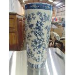 A Vibrantly Patterned Umbrella Cane Stand Cylindrical 600mm Adapted From Botanical Studies Blue