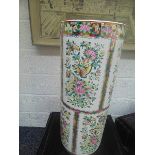 Rose Medallion Umbrella Cane Stand Cylindrical 600mm Cylindrical 600mmwith Four Carved Floral Motifs