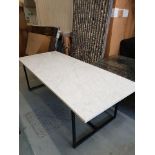 Horizon Dining Table White Honed Marble And Matt Black Metal Frame A Substantial Stunning Dining