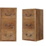 Blocky 3 Drawer Chest Made Of Reclaimed Wood In Several Finishes, And With A Hand-Finished Metal