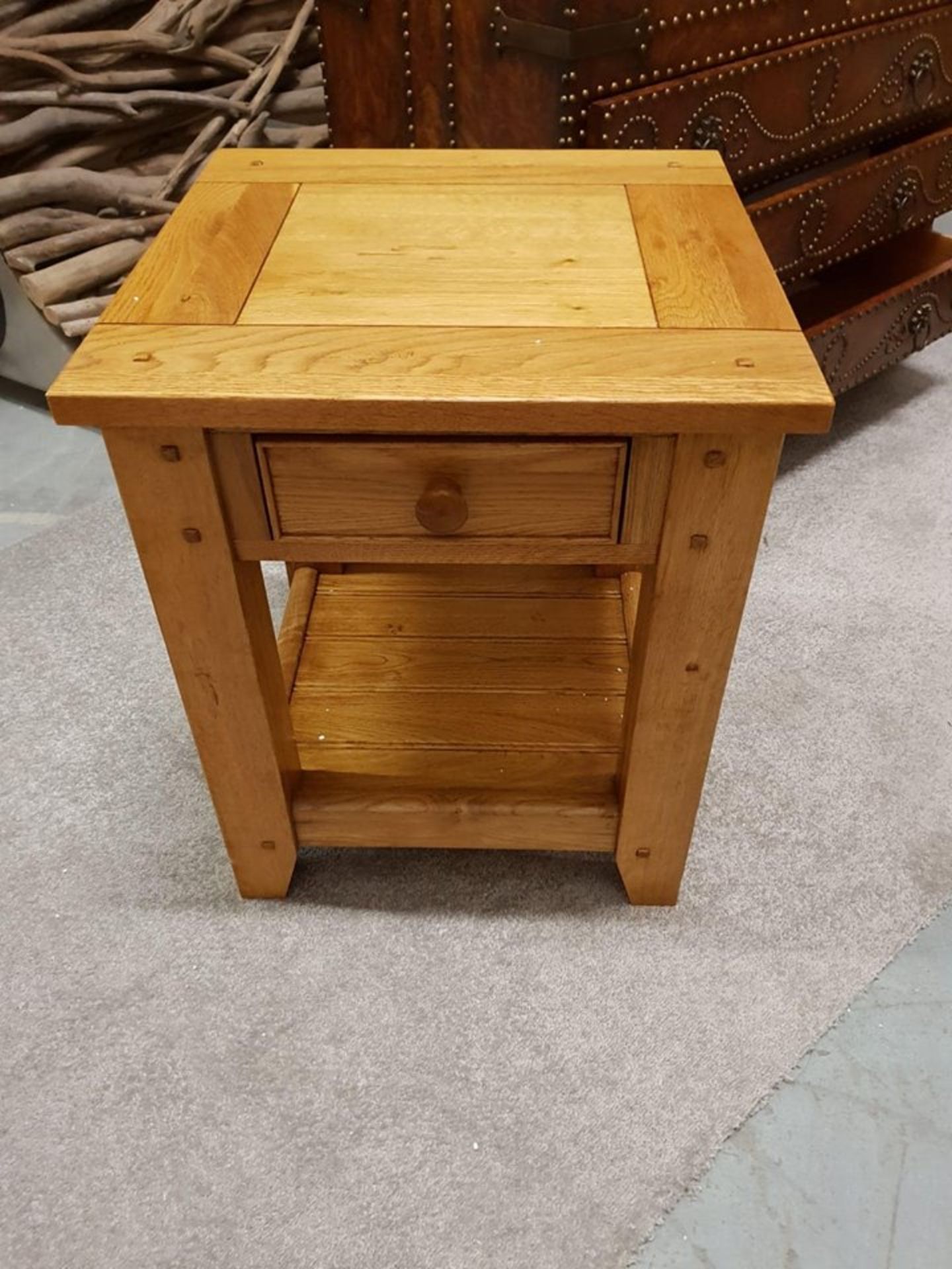 Wentworth Side Table Crafted Using Hand Selected Solid Oak Wood And Hand Distressed During Our