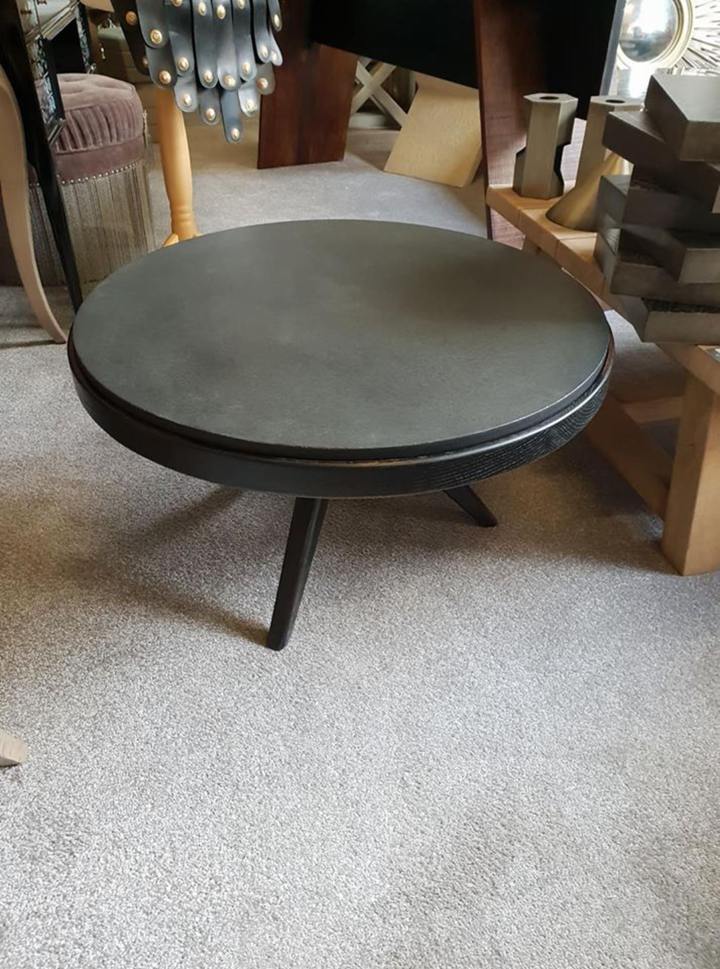 Cosmopolitan Coffee Table Black Polished Glazed Top With Oak The Geometric Symmetry And - Image 2 of 3