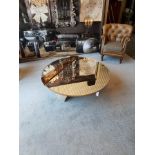 Kelly Hoppen Titian Coffee Table Mirrored Glass Rose Gold The Clean Lines Of The Stainless Steel And