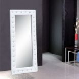 Tufted Mirror A Huge Statement Floor Standing Tufted Mirror In Wild Linen Ash 120 x 210cm