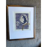 Framed Graphic Art Print -The Enlarged Print Of An Antique Postage Stamp From Corsica Giclee And