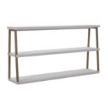 Valencia Console Table Modern Nordic Stylings White Washed Pale White Wood With A Rustic Wood Timber