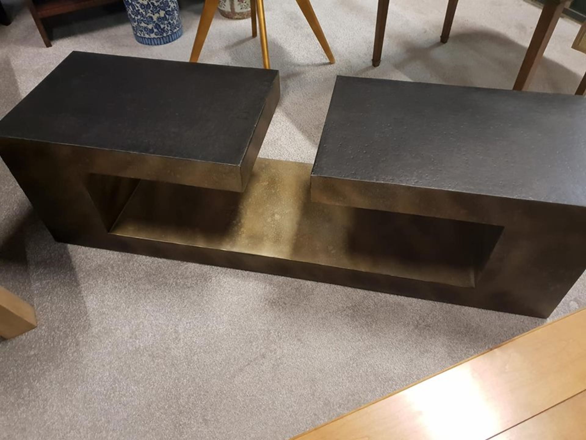 Andrew Martin Hudson Coffee Table A Stunning Contemporary Piece Ebonised And Textured Bronzed Finish