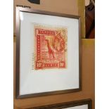 Framed Graphic Art Print -The Enlarged Print Of An Antique Postage Stamp From Uganda Featuring a