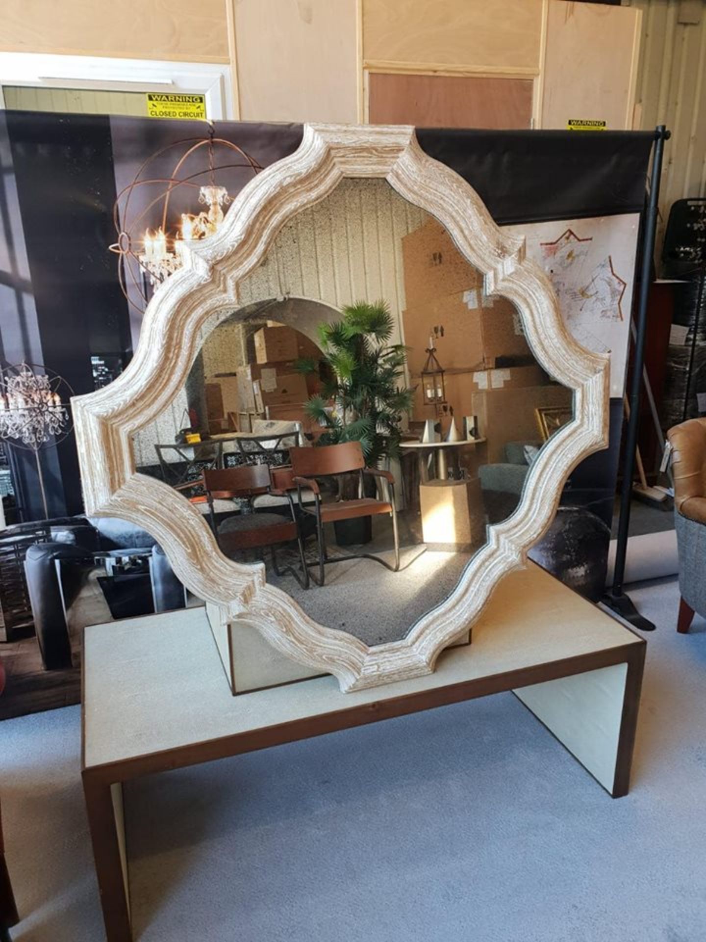 Whitney Antiqued Wall Mirror Simple And Elegant The Undulating Rhythm Of This Oak Frame Surrounds - Image 2 of 2