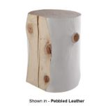 Bleu Nature F252 Logglove Occasional Table / Stool White Pebble Leather 40 x 37 x 45cm RRP £1700 (