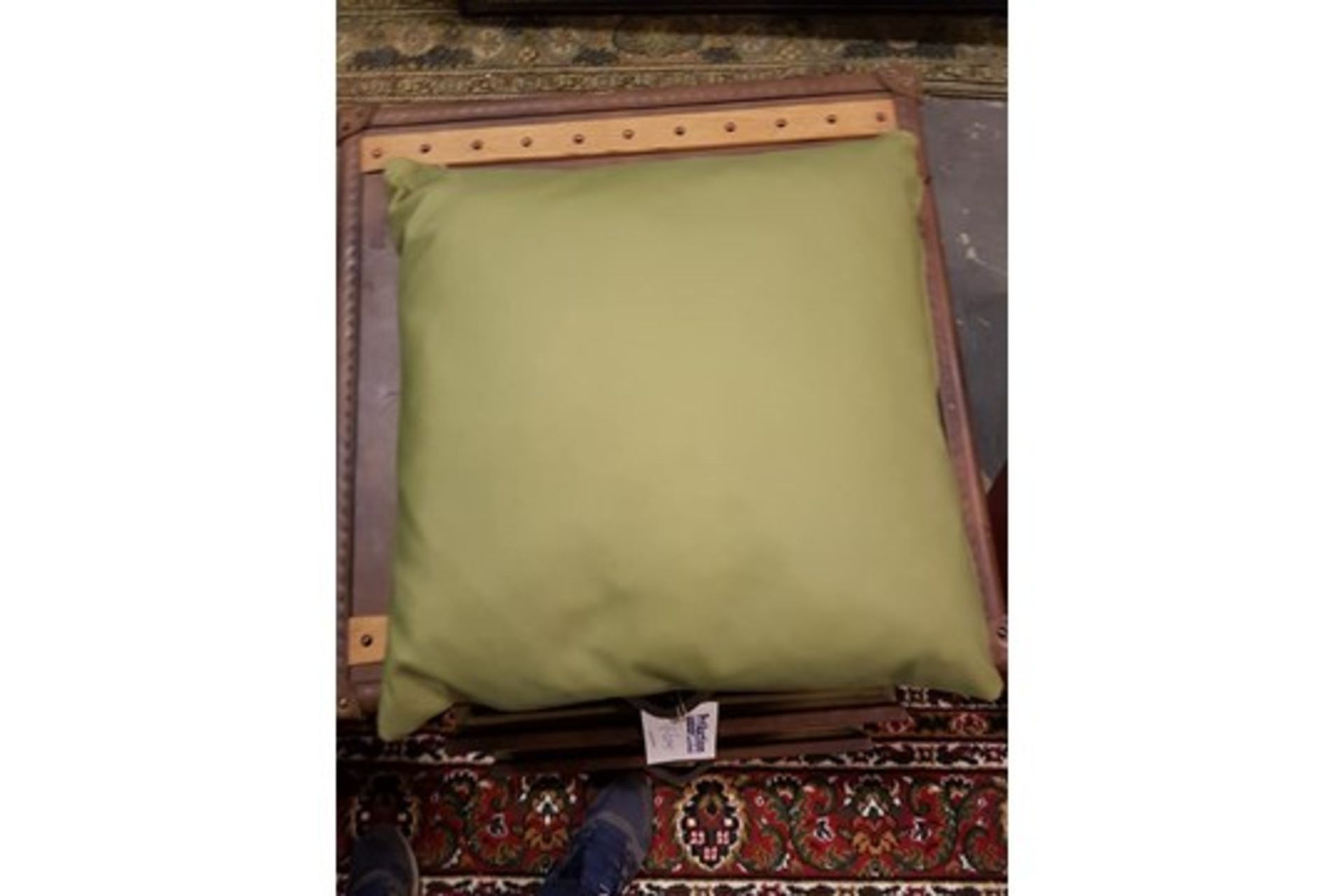 2 x Bleu Nature Cisko Green Cushion 47cm RRP £240 ( Location A7 -160)