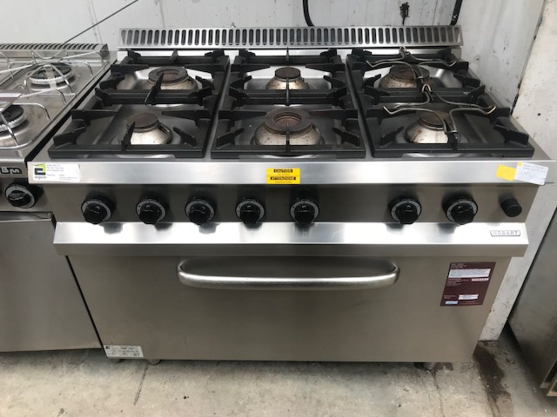 Hobart HG65F77M 6 burner Gas cooker 6 burner gas burner with large oven 1100 x 800 x 940mm - Image 2 of 2