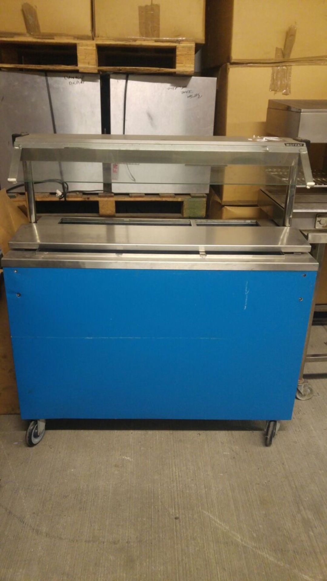 Moffat Hot Cupboard Moffat hot cupboard with Bain Marie and heated lights. 1200 x 650 x 1300mm V/