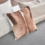 Cushion - 4 x Springbok Cushions Handcrafted Genuine Springbok Hide Cushion 40x30x15cm RRP £625