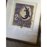 Artwork - Framed Graphic Art Print -The Enlarged Print Of An Antique Postage Stamp From Australia