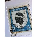 Artwork - Framed Graphic Art Print -The Enlarged Print Of An Antique Postage Stamp From Corsica