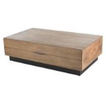 Coffee Table - Geneva Coffee Table Natural End Cut Oak Wood Combines The Laid-Back Lakeside Vibe And