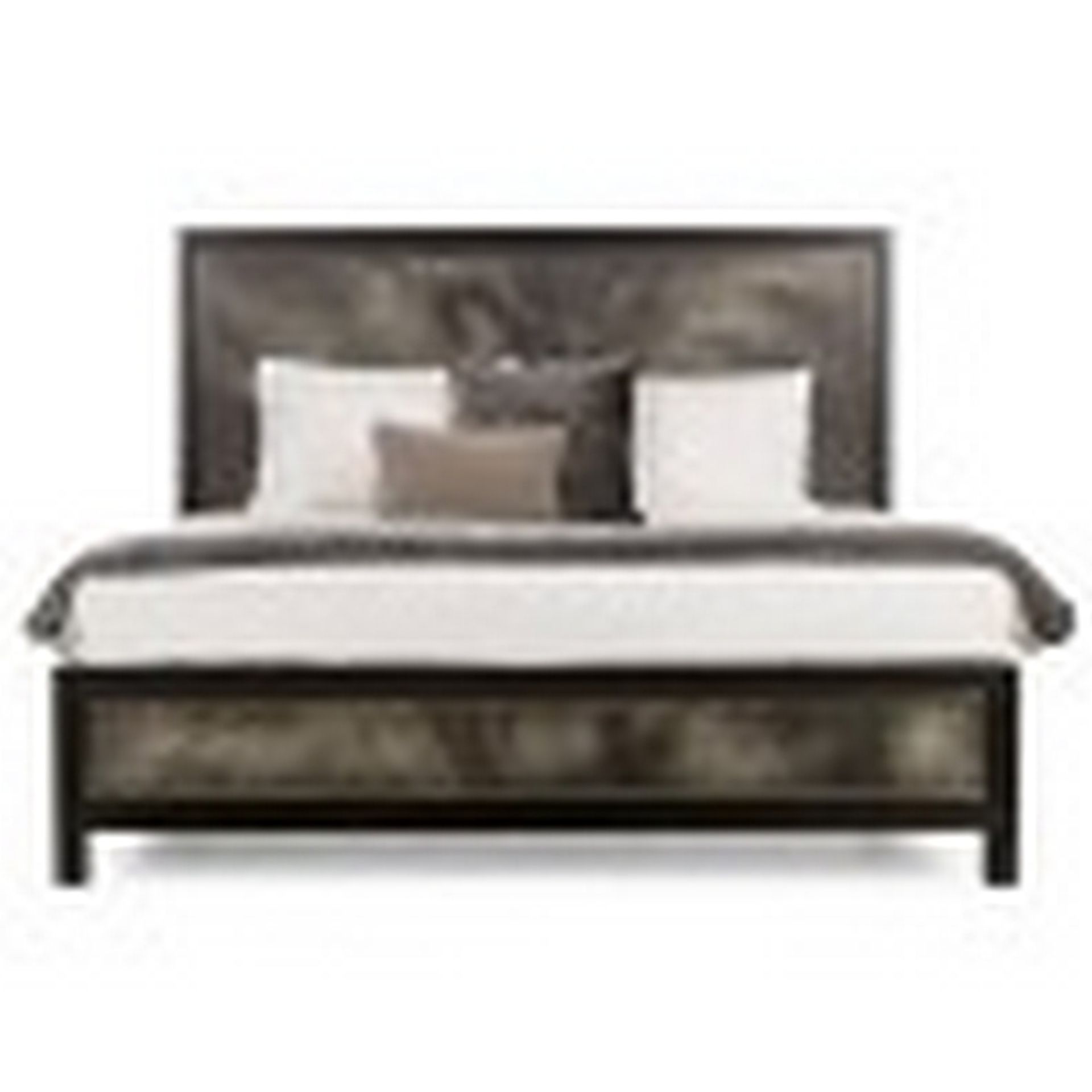 Bed - Levi UK King Size Bed ( Mattress Not Included) Art Deco Style Designer Bed Frame With Ebonized