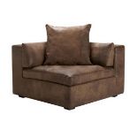 Sofa Bleu Nature Cochise Sectional Sofa Corner F317 PawneeTobacco & Sioux Black Leather 99 x 99 x 83