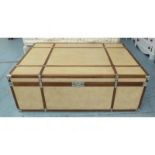 Coffee Table - Drake Travel Chest Coffee Table Large Banded And Metal Bound With Opposing End