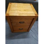 Nightstand - Montana 2 Drawer Cabinet Solid Oak A Contemporary Masculine Design, Inspired By The