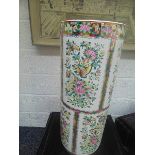 Ceramics Rose Medallion Umbrella Cane Stand Cylindrical 600mm Cylindrical 600mmwith Four Carved