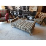 Sofa - Lowrider Bench Patriotic Fabric Style Meets Comfort In This Piece: A Transitional Track Arm