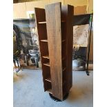 Bookcase - Ruel Swivel Bookcase Swivel Bookcase In Brazilian Peroba Wood And Walnut Veneered Shelves