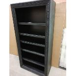 Bookcase - Portrait Bookcase A Beautifully Carved Oak Bookcase In Sandshore Black 100 x 48 x 200cm