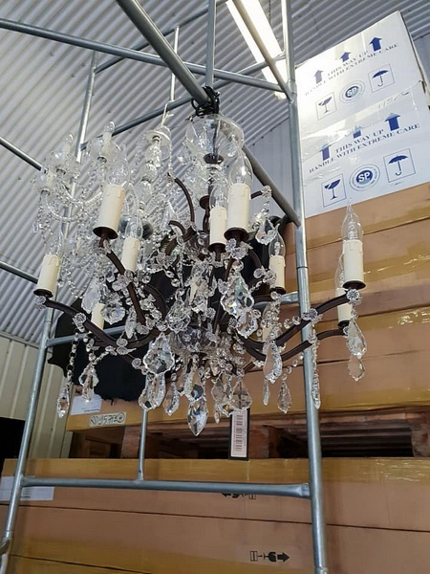 Lighting - Crystal Chandelier The Combination Of The Antique Rusted Frame With Decadent Crystal