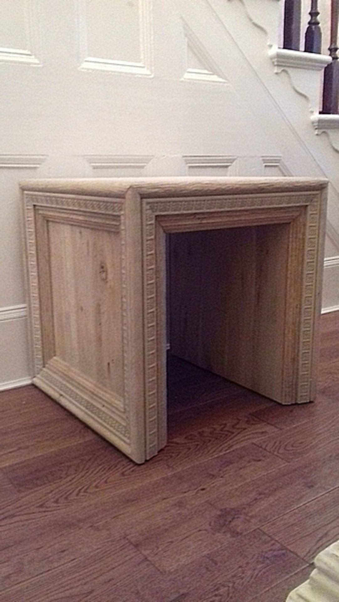 Tables - Portrait Side Table Made From Solid 100% Oak That Has Been Bleached To Achieve A Light