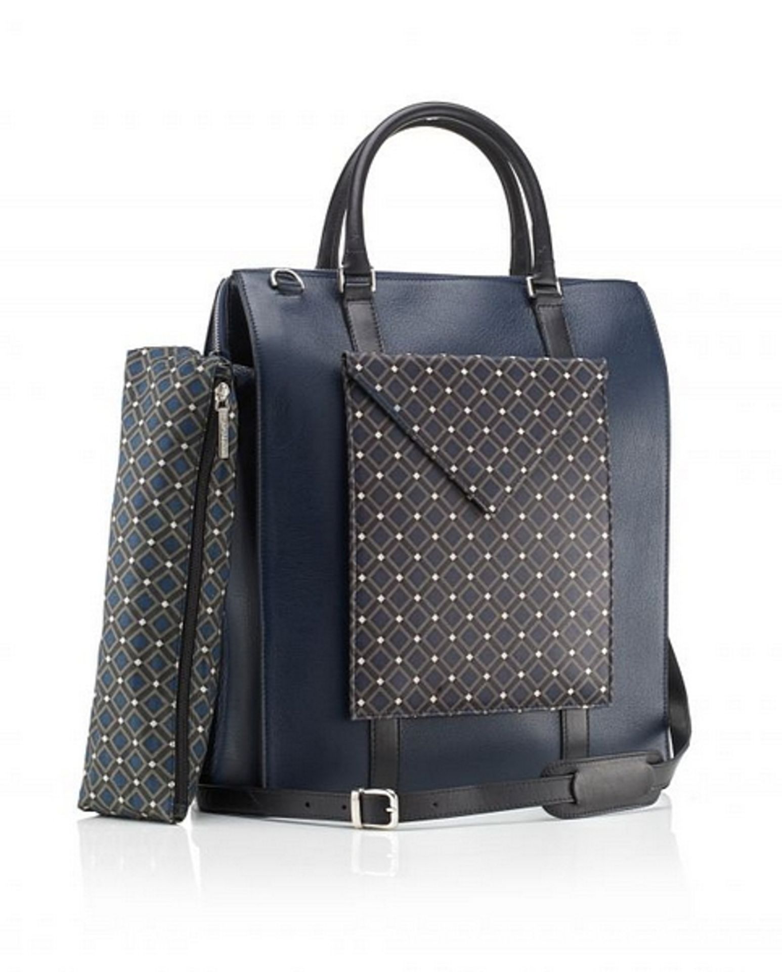 Luggage - Mark Giusti Leather Tote 100% Nappa Calf Black Leather For Body And Details 100% Cotton